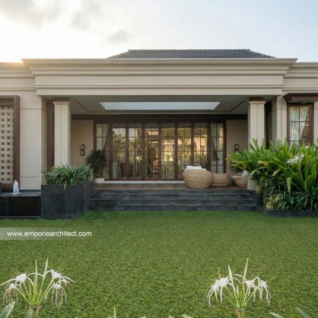 Desain Tampak Belakang 2 Rumah Klasik 1 Lantai Bapak HD di Sleman