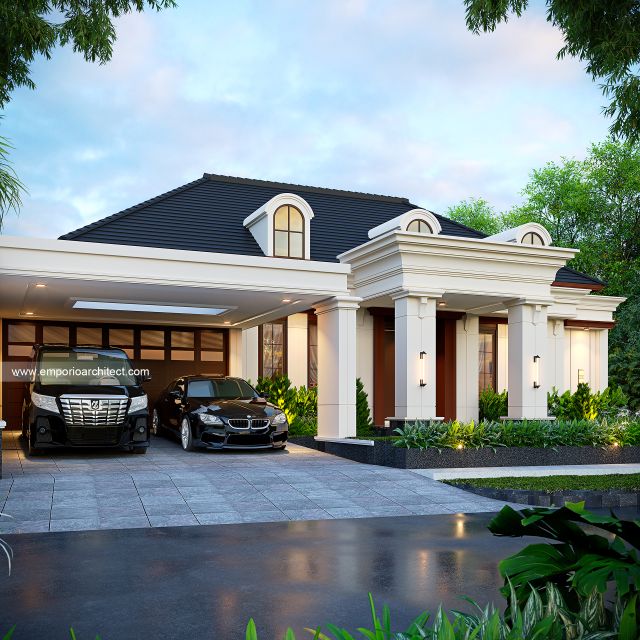 Desain Tampak Depan 2 Rumah Klasik 1 Lantai Bapak HD di Sleman