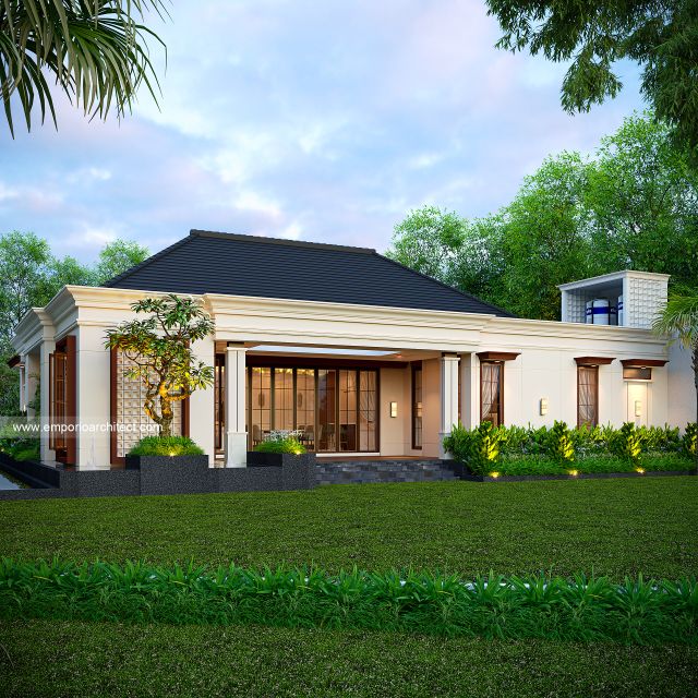 Desain Tampak Belakang Rumah Klasik 1 Lantai Bapak HD di Sleman