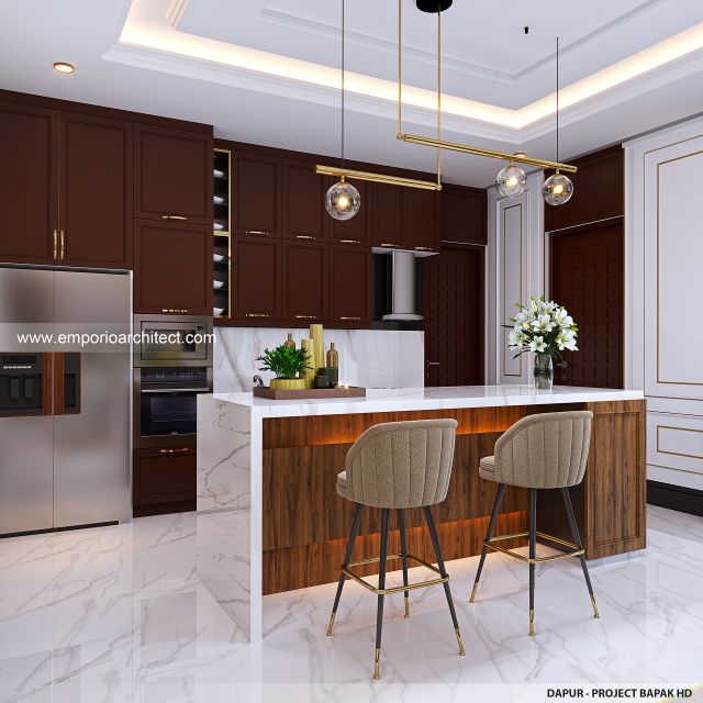 Desain Dapur Rumah Klasik 1 Lantai Bapak HD di Sleman