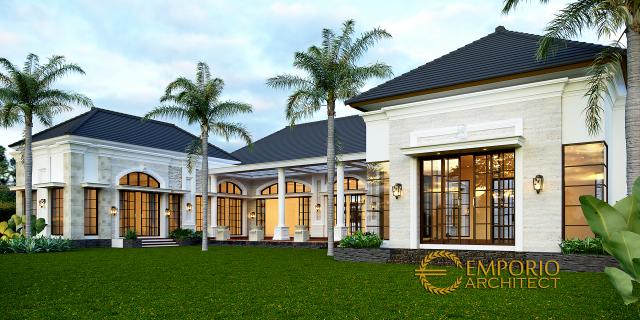 Desain Tampak Belakang 2 Rumah Klasik 1 Lantai Bapak Thomas di Halmahera, Maluku Utara
