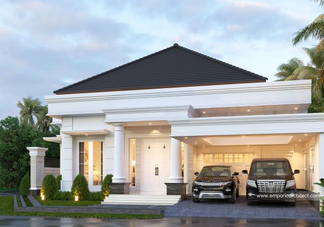 Desain Rumah Klasik 1 Lantai Ibu JNN di Semarang - Tampak Depan