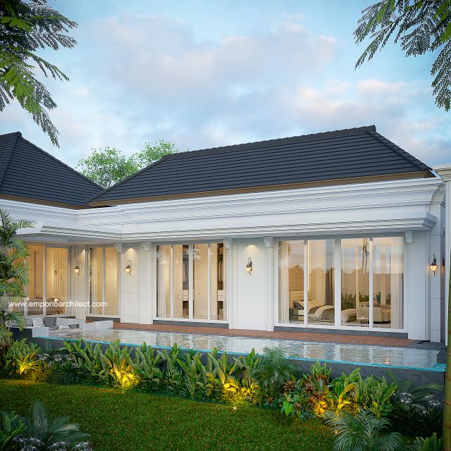Desain Tampak Belakang Rumah Klasik 1 Lantai Bapak ADT di Jambi
