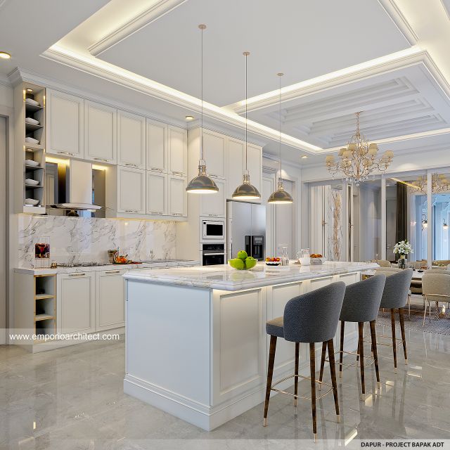 Desain Dapur Rumah Klasik 1 Lantai Bapak ADT di Jambi