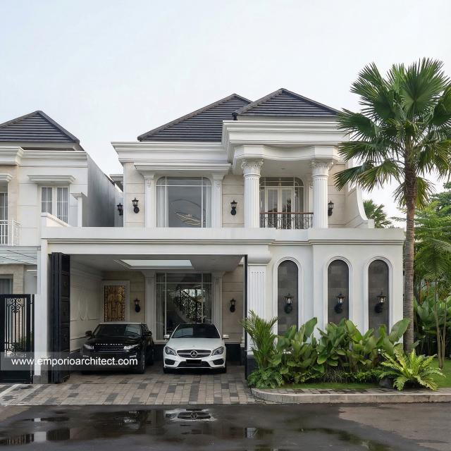 Desain Tampak Depan 3 Rumah Klasik 2 Lantai Ibu ALR di Denpasar, Bali