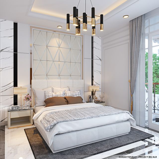 Desain Kamar Tidur 1 Rumah Klasik 2 Lantai Ibu ALR di Denpasar, Bali