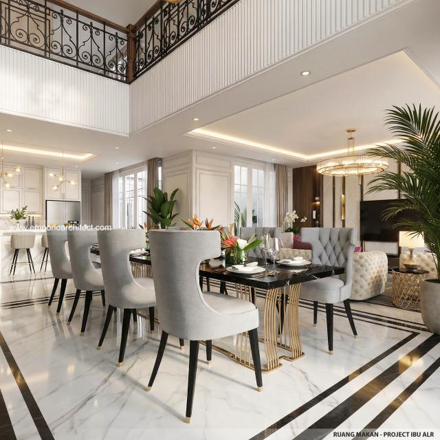 Desain Ruang Makan Rumah Klasik 2 Lantai Ibu ALR di Denpasar, Bali