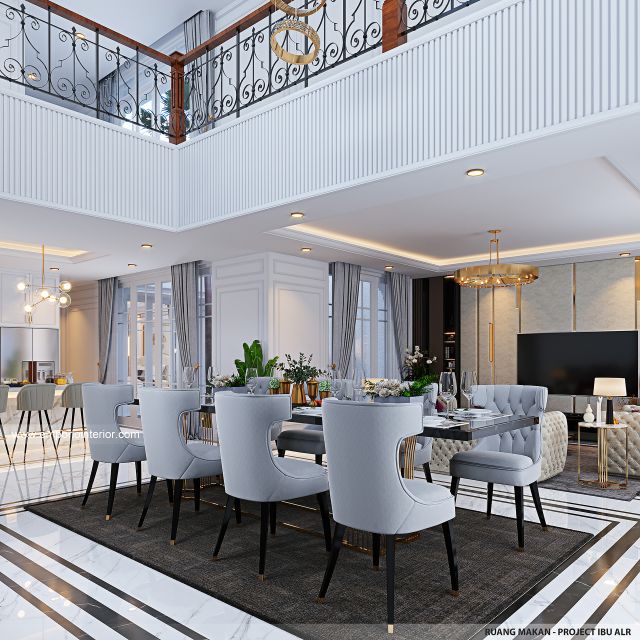 Desain Ruang Makan Rumah Klasik 2 Lantai Ibu ALR di Denpasar, Bali