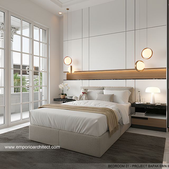Desain Kamar Tidur 1 Rumah Klasik 2 Lantai Bapak EWN II di Banten
