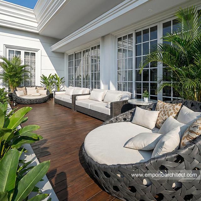 Desain Area Rooftop Rumah Klasik 2 Lantai Bapak EWN II di Banten