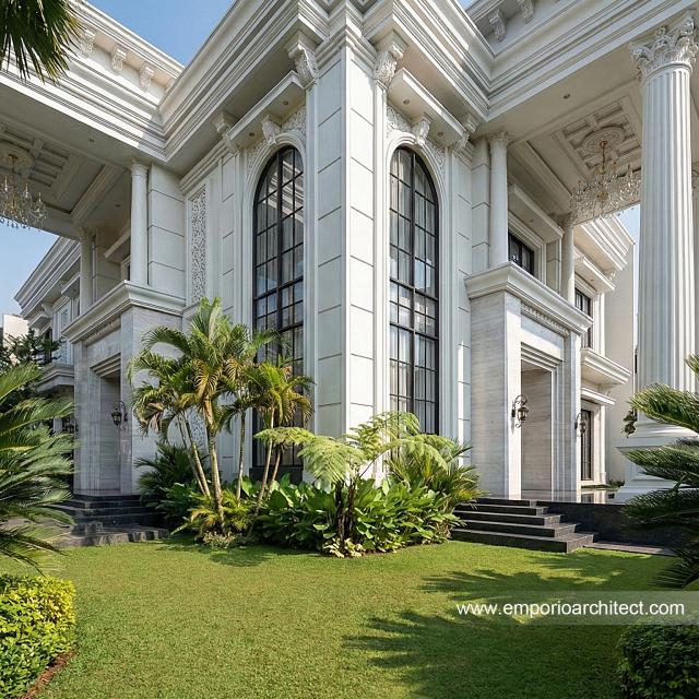 Desain Tampak Detail Hook Rumah Klasik 2 Lantai Bapak EWN II di Banten