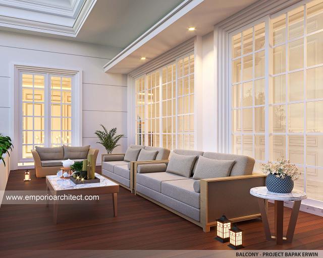 Desain Balkon Rumah Klasik 2 Lantai Bapak EWN II di Banten
