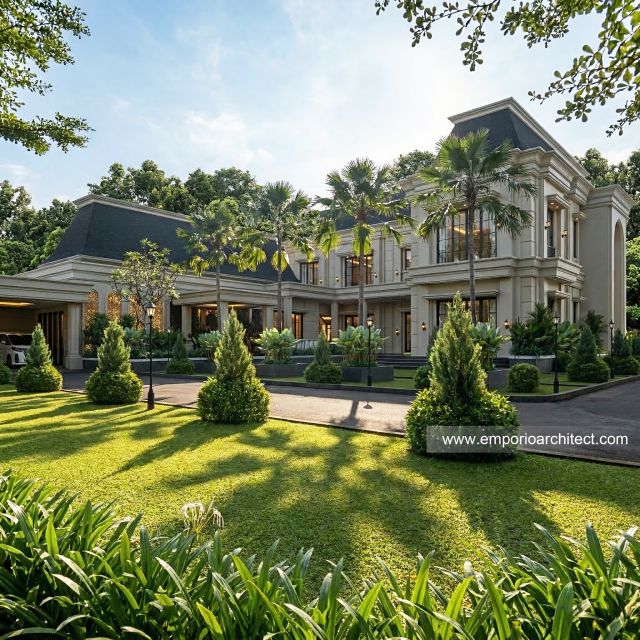 Desain Tampak Belakang Rumah Klasik 2 Lantai Ibu MN di Aceh
