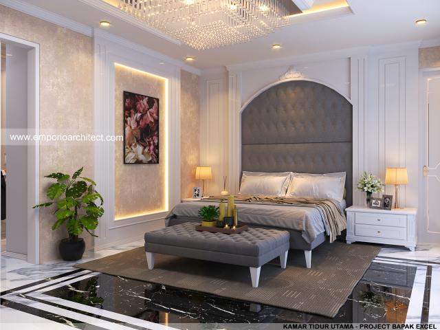 Desain Kamar Tidur Utama Rumah Klasik 2 Lantai Bapak ACL di Palangka Raya, Kalimantan Tengah