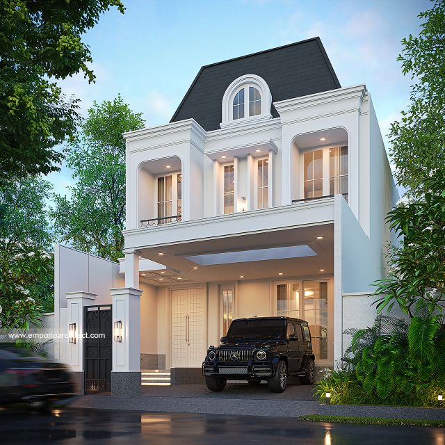 Desain Tampak Depan 3 Rumah Klasik 2 Lantai Bapak ASD di Depok Desain Tampak Depan 3 Rumah Klasik 2 Lantai Bapak ASD di Depok