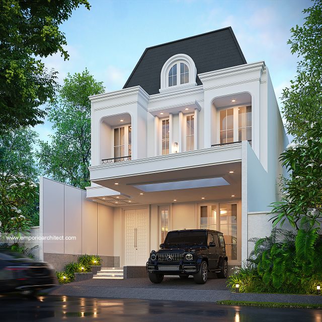 Desain Tampak Depan 4 Rumah Klasik 2 Lantai Bapak ASD di Depok Desain Tampak Depan 4 Rumah Klasik 2 Lantai Bapak ASD di Depok
