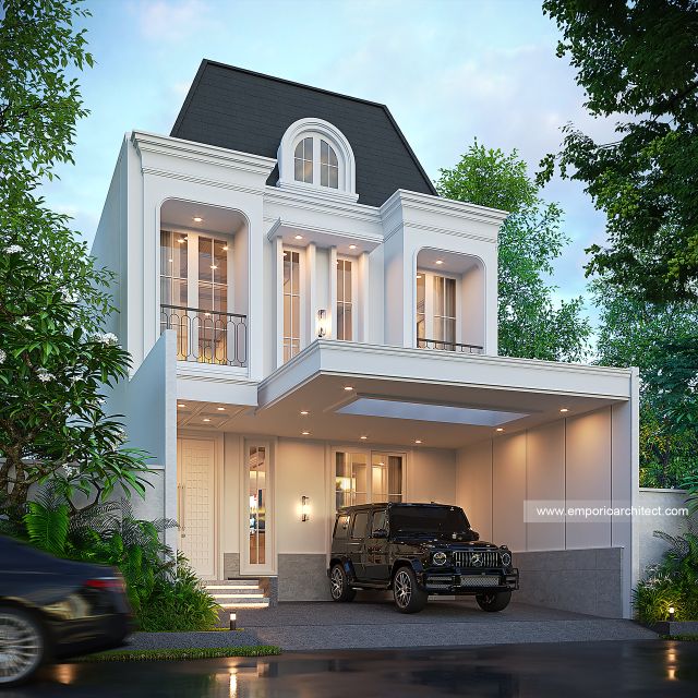 Desain Tampak Depan 5 Rumah Klasik 2 Lantai Bapak ASD di Depok Desain Tampak Depan 5 Rumah Klasik 2 Lantai Bapak ASD di Depok