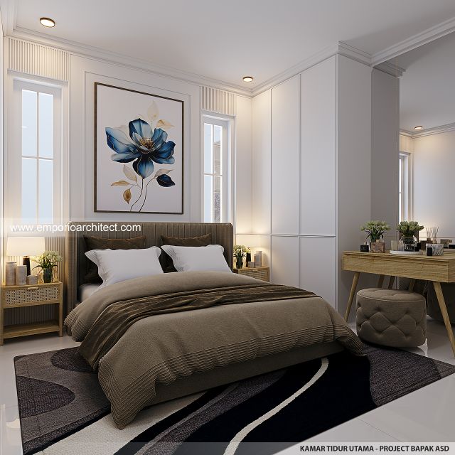 Desain Kamar Tidur Utama Rumah Klasik 2 Lantai Bapak ASD di Depok Desain Kamar Tidur Utama Rumah Klasik 2 Lantai Bapak ASD di Depok