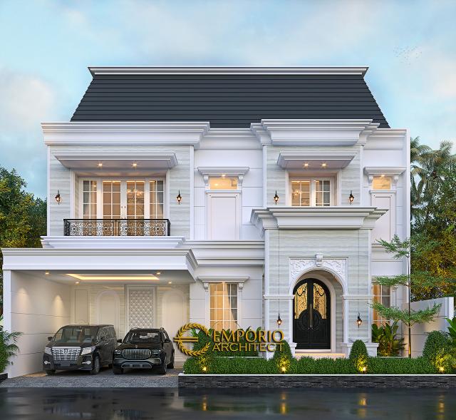 Desain Tampak Depan 3 Rumah Klasik 2 Lantai Bapak Usman di Makassar