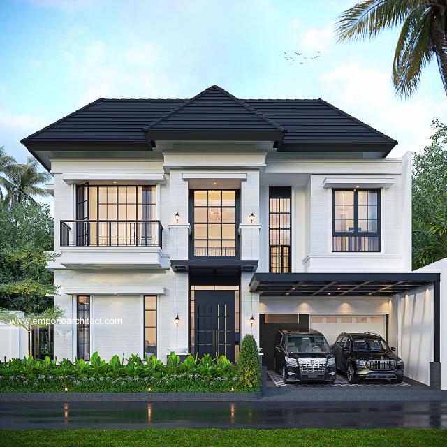 Desain Rumah Klasik 2 Lantai Bapak KNT 1649 di  Jakarta Barat