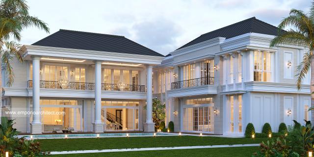 Desain Rumah Klasik 2 Lantai Mr. A di  Jawa Barat