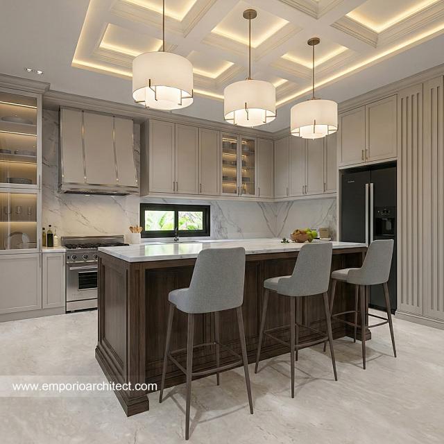 Desain Dapur Rumah Klasik 2 Lantai Bapak INR dan Ibu NBL di Jakarta Timur