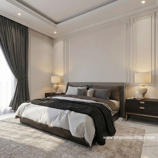 Desain Kamar Tidur Rumah Klasik 2 Lantai Bapak INR dan Ibu NBL di Jakarta Timur