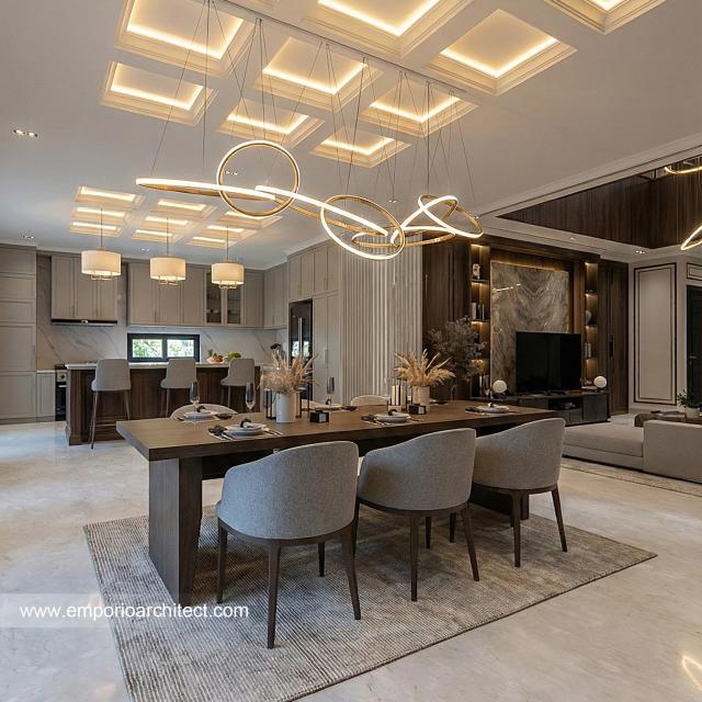 Desain Ruang Makan Rumah Klasik 2 Lantai Bapak INR dan Ibu NBL di Jakarta Timur