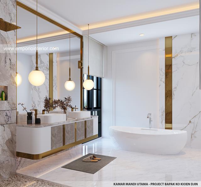 Desain Kamar Mandi Utama Rumah Klasik 2 Lantai Bapak Ko Kioen Djin di Surabaya