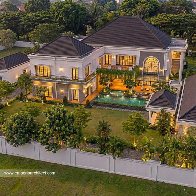 Desain Tampak Belakang 2 Rumah Klasik 2 Lantai Bapak RFL di Samarinda