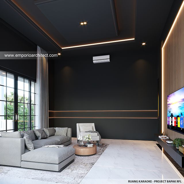 Desain Ruang Karaoke Rumah Klasik 2 Lantai Bapak RFL di Samarinda