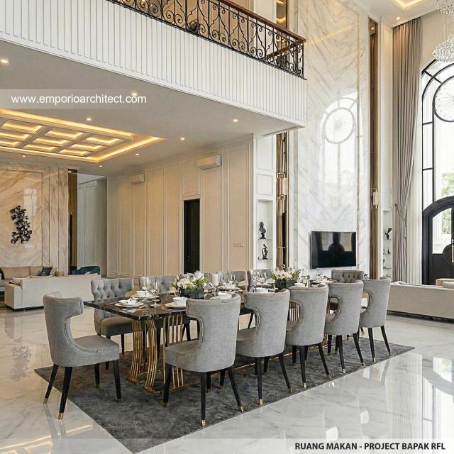 Desain Ruang Makan Rumah Klasik 2 Lantai Bapak RFL di Samarinda