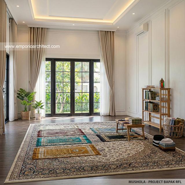 Desain Mushola Rumah Klasik 2 Lantai Bapak RFL di Samarinda