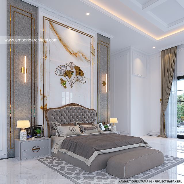 Desain Kamar Tidur Utama 2 Rumah Klasik 2 Lantai Bapak RFL di Samarinda