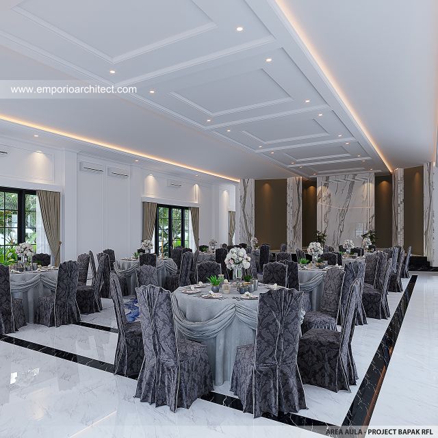 Desain Area Aula Rumah Klasik 2 Lantai Bapak RFL di Samarinda