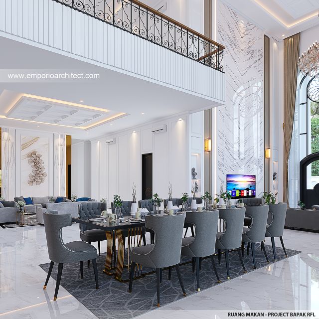Desain Ruang Makan Rumah Klasik 2 Lantai Bapak RFL di Samarinda