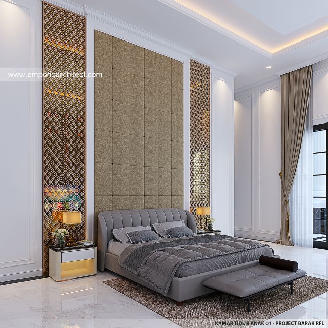Desain Kamar Tidur Anak 1 Rumah Klasik 2 Lantai Bapak RFL di Samarinda