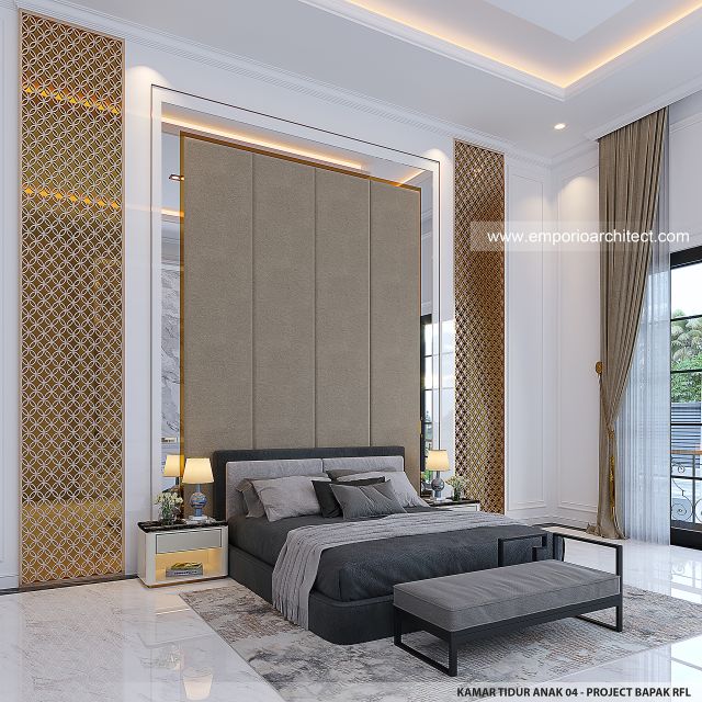 Desain Kamar Tidur Anak 4 Rumah Klasik 2 Lantai Bapak RFL di Samarinda