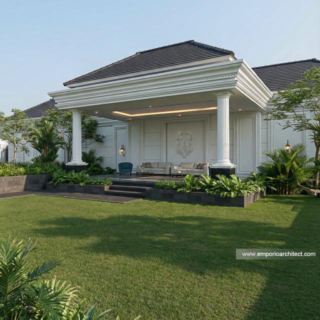 Desain Gazebo Rumah Klasik 2 Lantai Bapak RFL di Samarinda