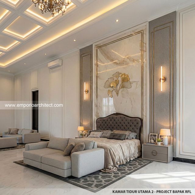 Desain Kamar Tidur Utama 2 Rumah Klasik 2 Lantai Bapak RFL di Samarinda
