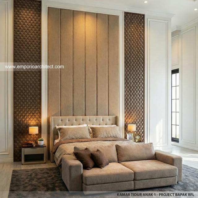 Desain Kamar Tidur Anak 1 Rumah Klasik 2 Lantai Bapak RFL di Samarinda