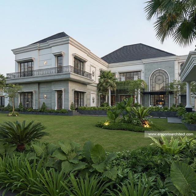 Desain Tampak Belakang Rumah Klasik 2 Lantai Bapak RFL di Samarinda