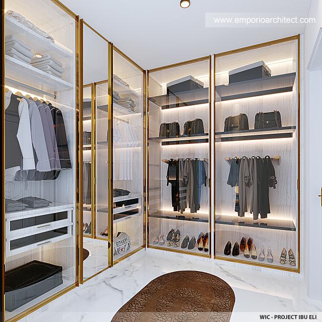 Desain Walk in Closet Rumah Klasik 2 Lantai Ibu ELL di Jombang, Jawa Timur