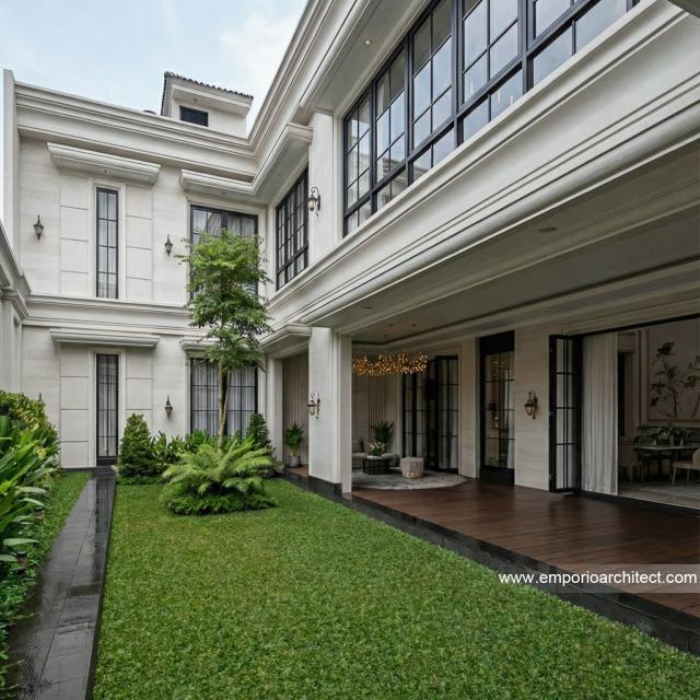 Desain Tampak Belakang 2 Rumah Klasik 2 Lantai Ibu BTT di Palembang