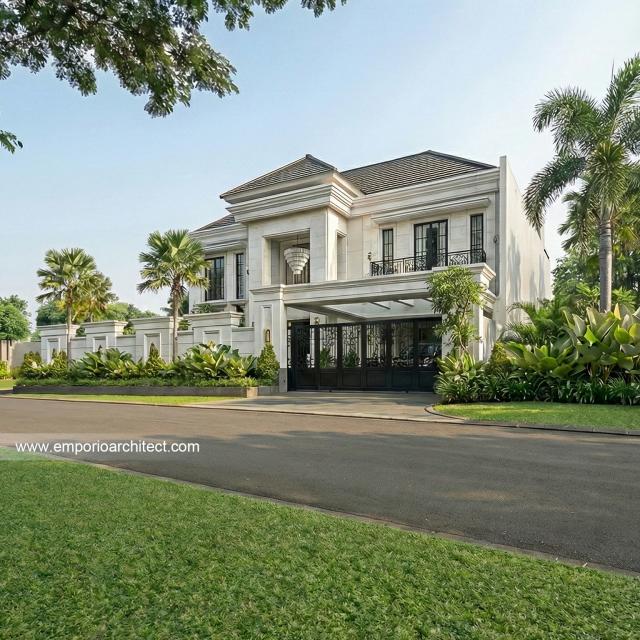 Desain Tampak Depan 3 Rumah Klasik 2 Lantai Ibu BTT di Palembang