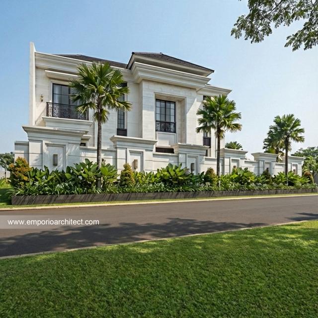 Desain Tampak Samping Rumah Klasik 2 Lantai Ibu BTT di Palembang