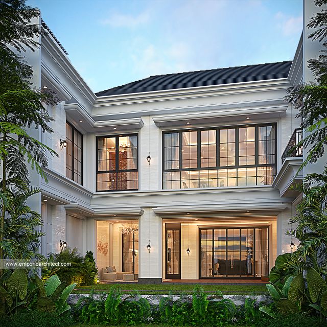 Desain Tampak Belakang Rumah Klasik 2 Lantai Ibu BTT di Palembang