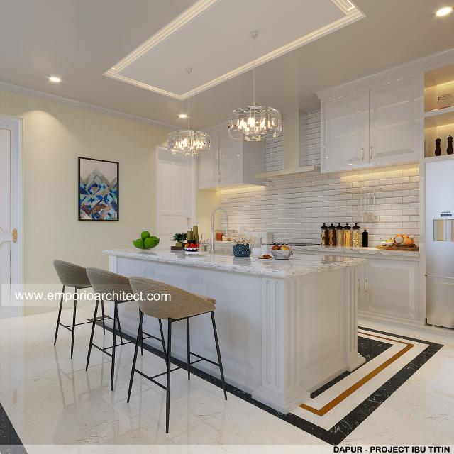 Desain Dapur Rumah Klasik 2 Lantai Ibu TTN di Banjarmasin, Kalimantan Selatan