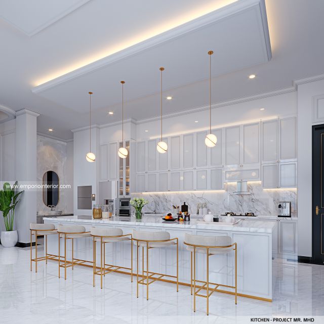 Desain Dapur Rumah Klasik 2 Lantai Mr. MHD di Kenya