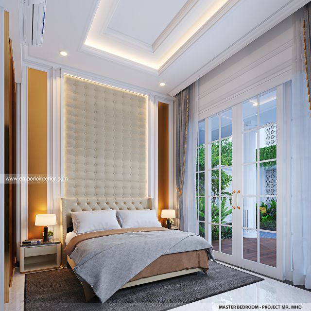 Desain Kamar Tidur Utama Rumah Klasik 2 Lantai Mr. MHD di Kenya